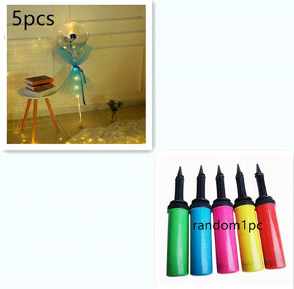 Enchanting LED-illuminated balloon bouquet with vibrant rose colors for any occasion