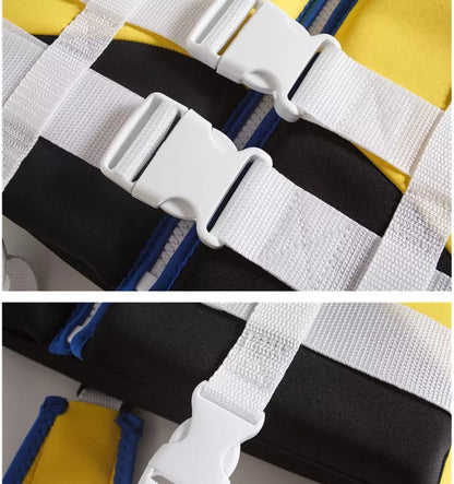 Children's snorkeling life vest in pink blue and blue-yellow, sizes S to XL