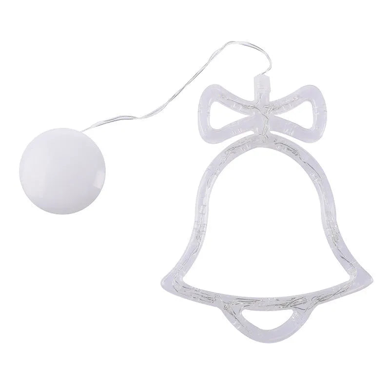 Battery-powered LED Christmas decorative light with suction cups in Santa Claus, elk, and snowman shapes