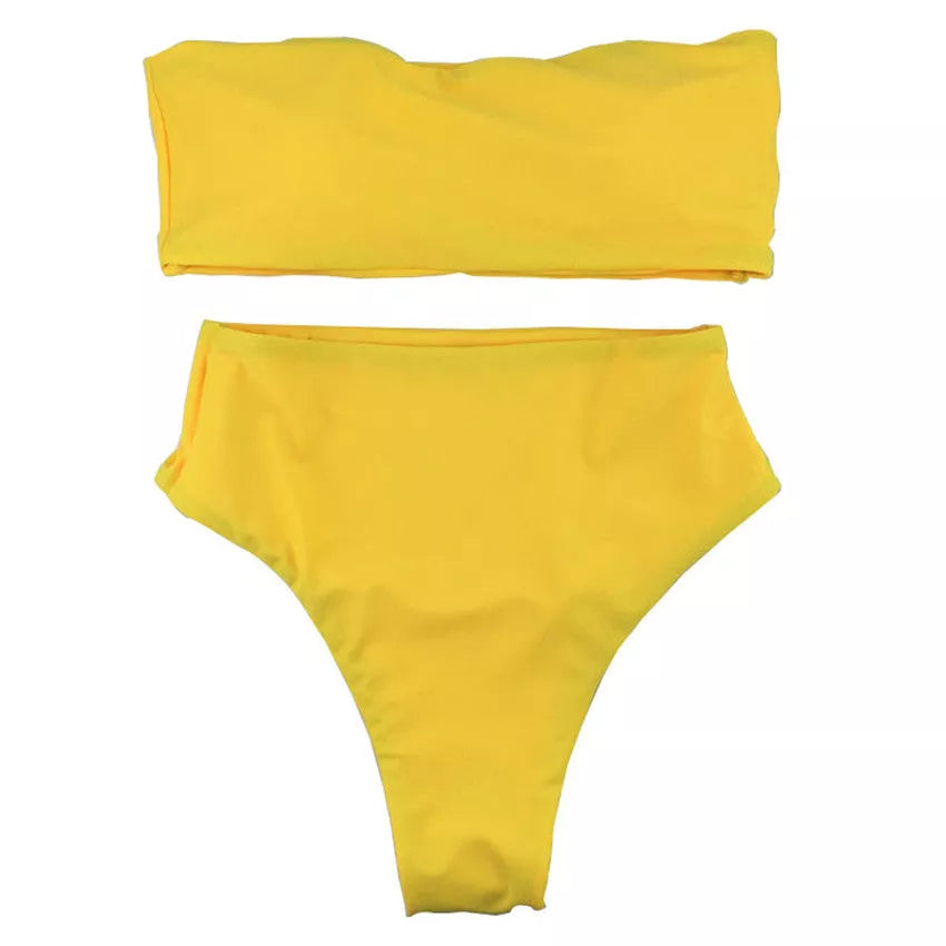 Summer swimwear bikini in various colors with quick-dry fabric and backless design
