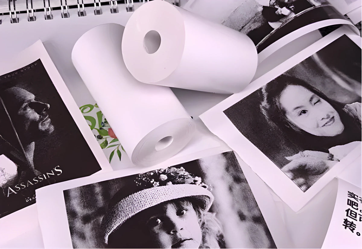 PerPage Mini wireless portable thermal printer paper in Regular, Label and Sticker types, with colour and Q3 or Q6 quantity options.
