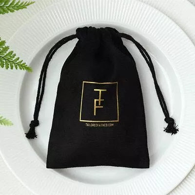 Flannel drawstring storage bag for jewelry and small electronics in various colors and sizes