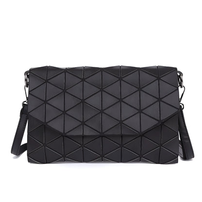 Rhombic ABS envelope shoulder bag with diagonal strap in black, brown, grey, pink, red, white, light green, burgundy, light yellow, dark khaki