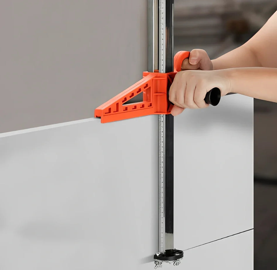 EasyRippertm Drywall Cutter in black, adjustable 2-60cm width, 72.5cm long with rubber grip and stainless frame