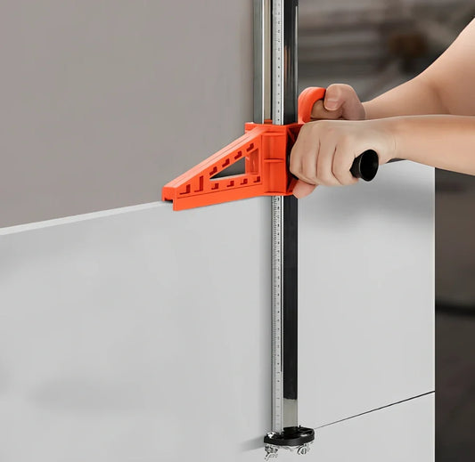 EasyRippertm Drywall Cutter in black, adjustable 2-60cm width, 72.5cm long with rubber grip and stainless frame