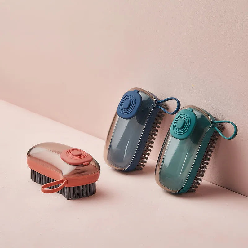Automatic liquid cleaning brush with ergonomic grip in multiple colour options