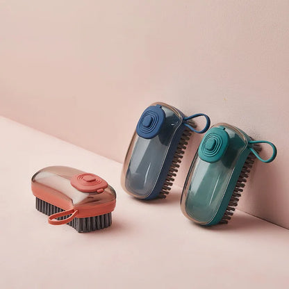 Automatic liquid cleaning brush with ergonomic grip in multiple colour options
