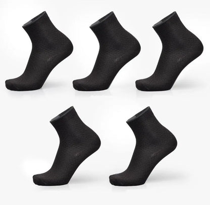 Men's bamboo fibre business socks with small square pattern in five colour options