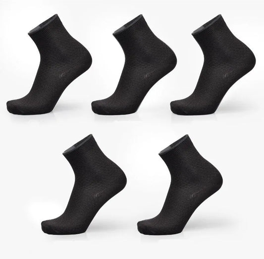 Men's bamboo fibre business socks with small square pattern in five colour options