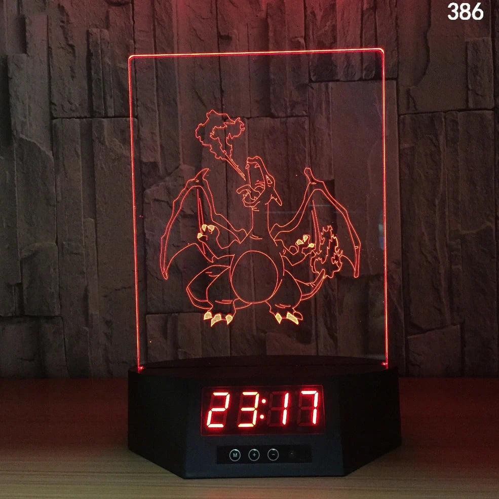 Blue dolphin-shaped table lamp with glowing 3D design and remote control on wooden surface