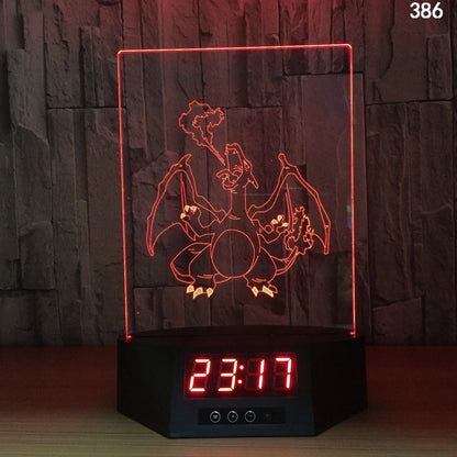 Blue dolphin-shaped table lamp with glowing 3D design and remote control on wooden surface