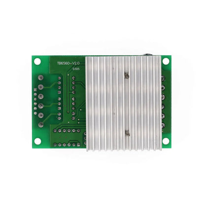 TB6560 stepper motor driver module on a circuit board with a large metal heat sink.