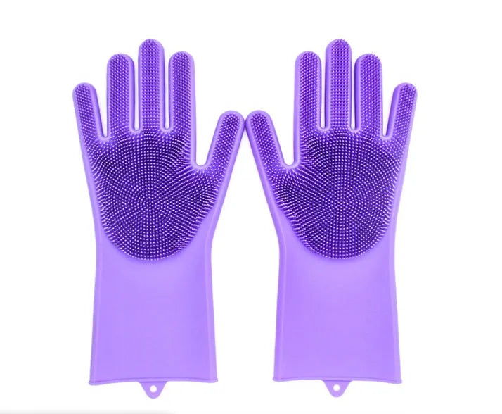 FDA food grade silicone kitchen cleaning gloves with orange colour and 357mm length