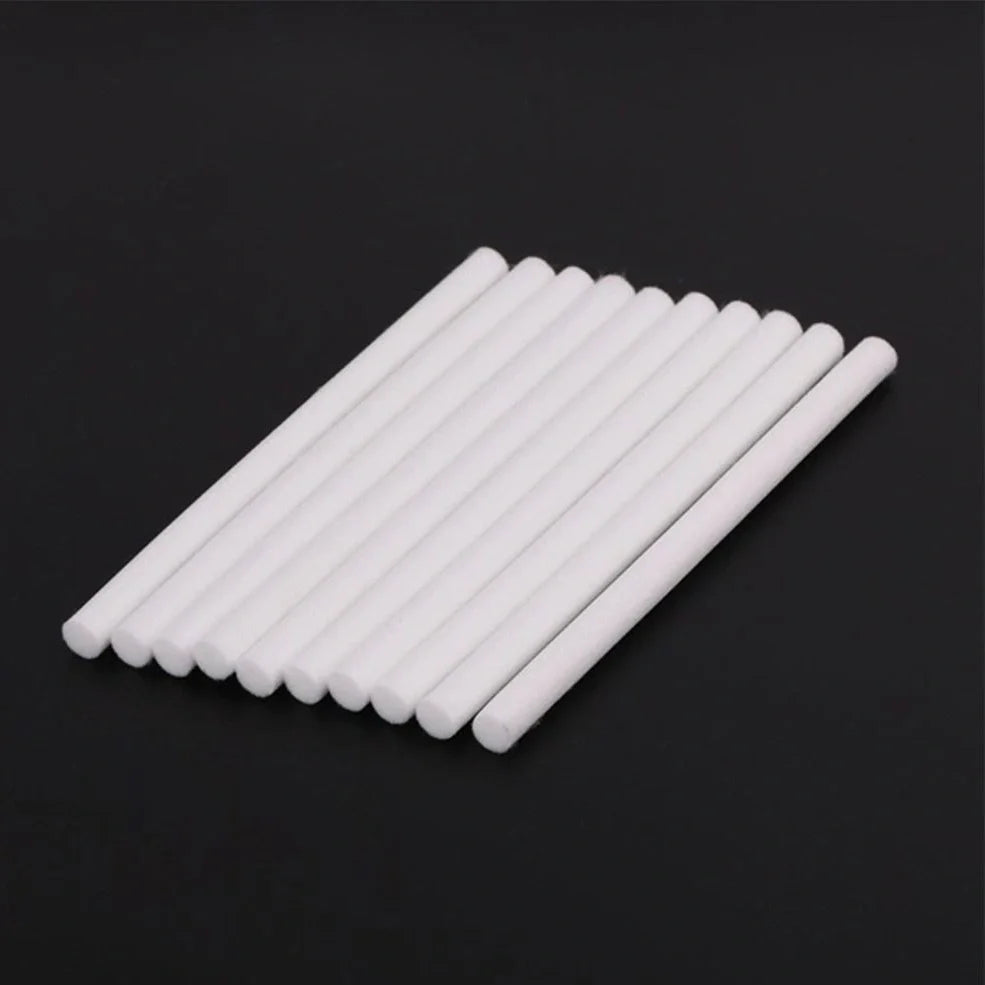 Pack of 7.5x125mm acetate fibre cotton swabs for humidifier wicks, trimmable length for stable fog output