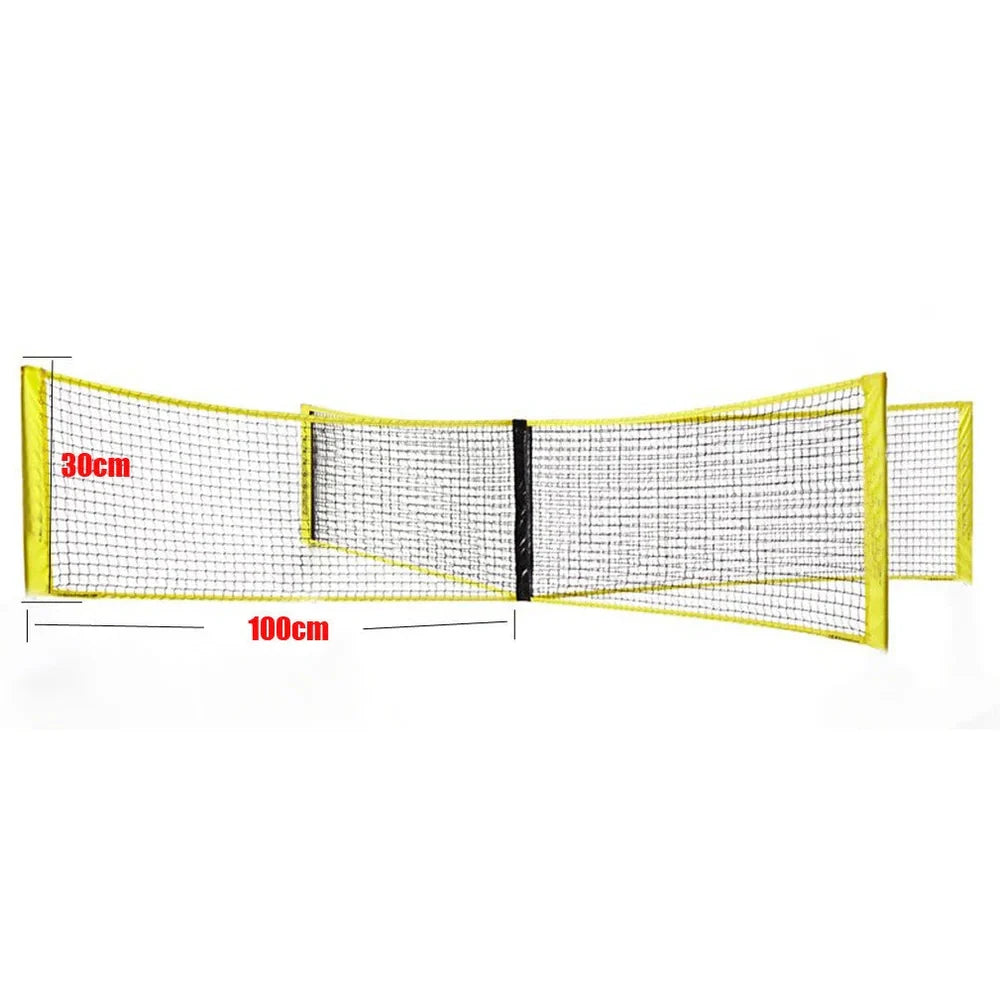 Black polyethylene volleyball net with four sides standard construction showing rope thickness detail