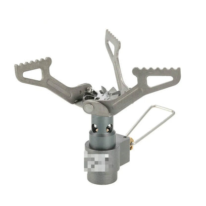 Portable camping stove with one-piece furnace structure, using propane fuel for outdoor cooking