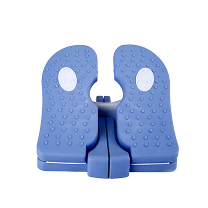 Mini stepper exercise machine with hydraulic resistance, 300kg max load, 22x12.5x6cm, in blue green or pink.