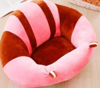 Infant Safety Seat with plush toy design for babies 0-2 years, featuring non-slip outsole and cute animal patterns.