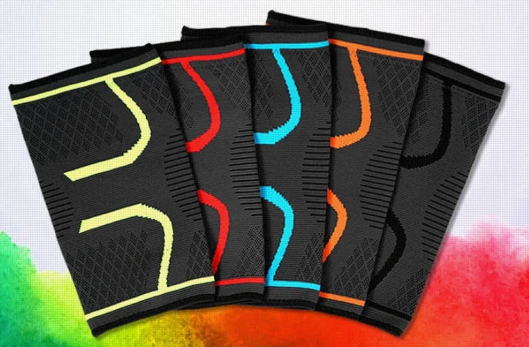 Breathable anti-slip knee support in various colors and sizes