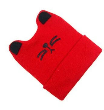 Cotton baby hat with cat ears for infants aged 6-36 months in grey colour