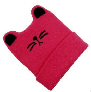 Cotton baby hat with cat ears for infants aged 6-36 months in grey colour