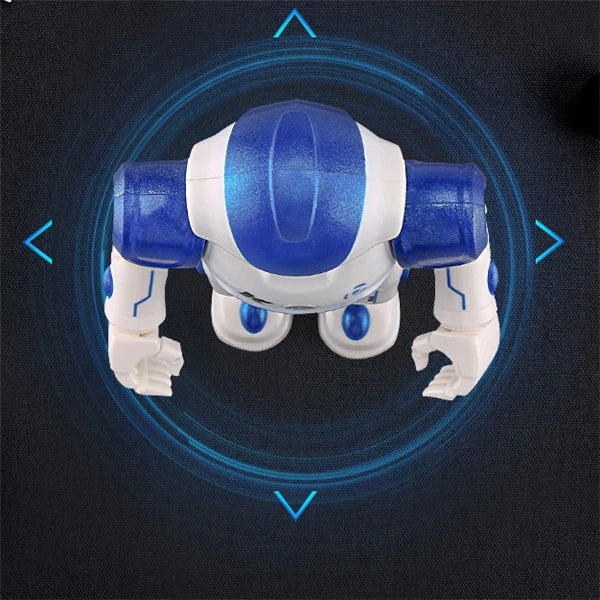A remote-controlled robot toy with music and dance features, designed for children's entertainment and engagement.