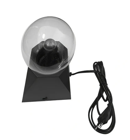 Plasma ball lightning ball with glass spherical shell showing colourful linear light and interactive touch response