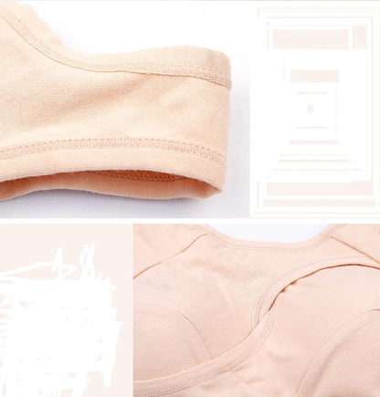 Supportive and comfortable cotton sports bra with crossover design for bust enhancement and posture support during workouts