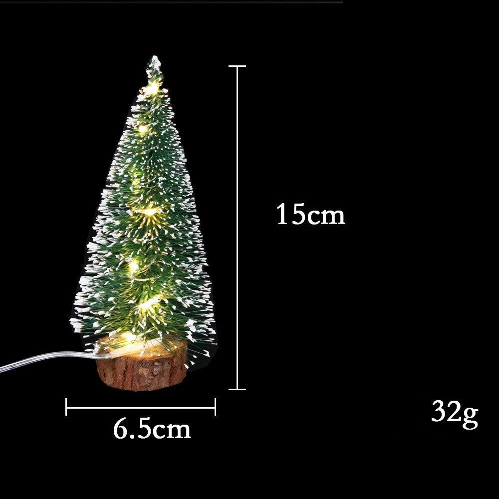 Festive Mini LED Christmas Tree with Warm Lights, Compact Holiday Decoration for Small Spaces and Tabletops