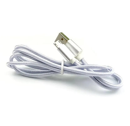 Nylon woven USB charging cable in gold, rose, or silver, 1m 2m 3m lengths, for iPhone Android Type-C