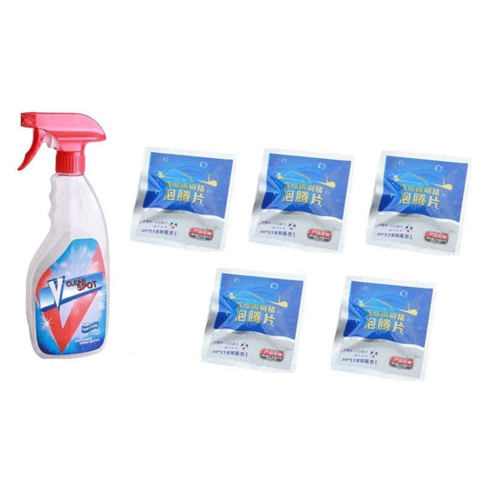 Effervescent spray cleaner bottle for automotive glass cleaning