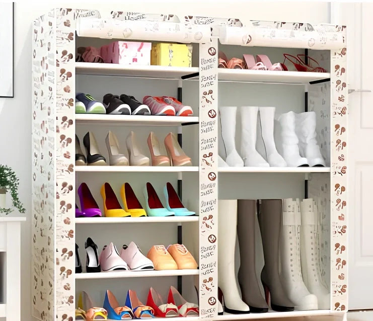 Actionclub double row shoe cabinet with 12 compartments measuring 120cm wide