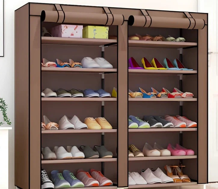 Actionclub double row shoe cabinet with 12 compartments measuring 120cm wide