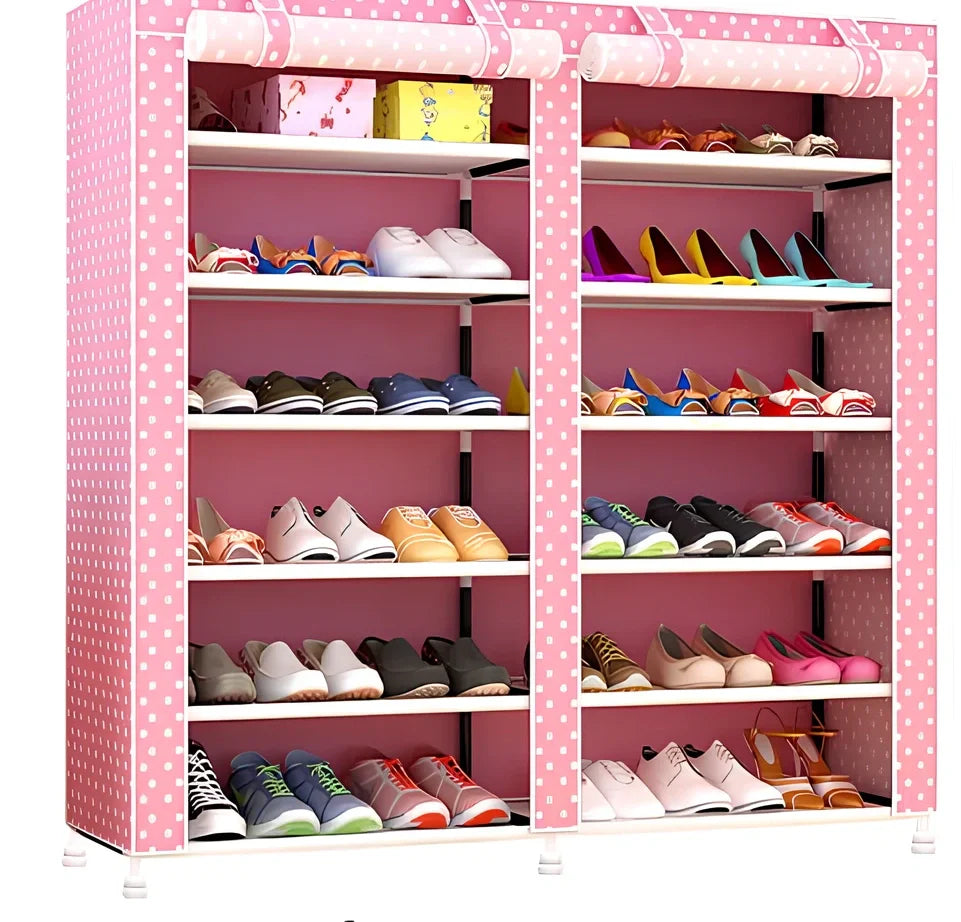 Actionclub double row shoe cabinet with 12 compartments measuring 120cm wide