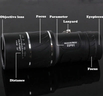 16 x 52 Dual Focus Telescope with high-definition clarity and waterproof features