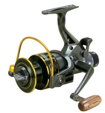 MG30-60 double-loading metal head fishing reel with front and rear brake in steel color