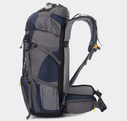 60L waterproof nylon mountaineering backpack in multiple colors for outdoor adventures