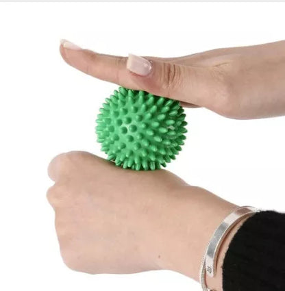 PVC acupressure massage ball with lengthened massage points for deep tissue relief