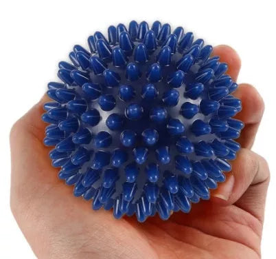 PVC acupressure massage ball with lengthened massage points for deep tissue relief