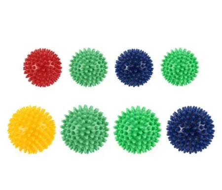 PVC acupressure massage ball with lengthened massage points for deep tissue relief
