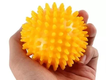 PVC acupressure massage ball with lengthened massage points for deep tissue relief