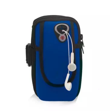 Waterproof running arm band for phones with adjustable strap and multi-pocket design