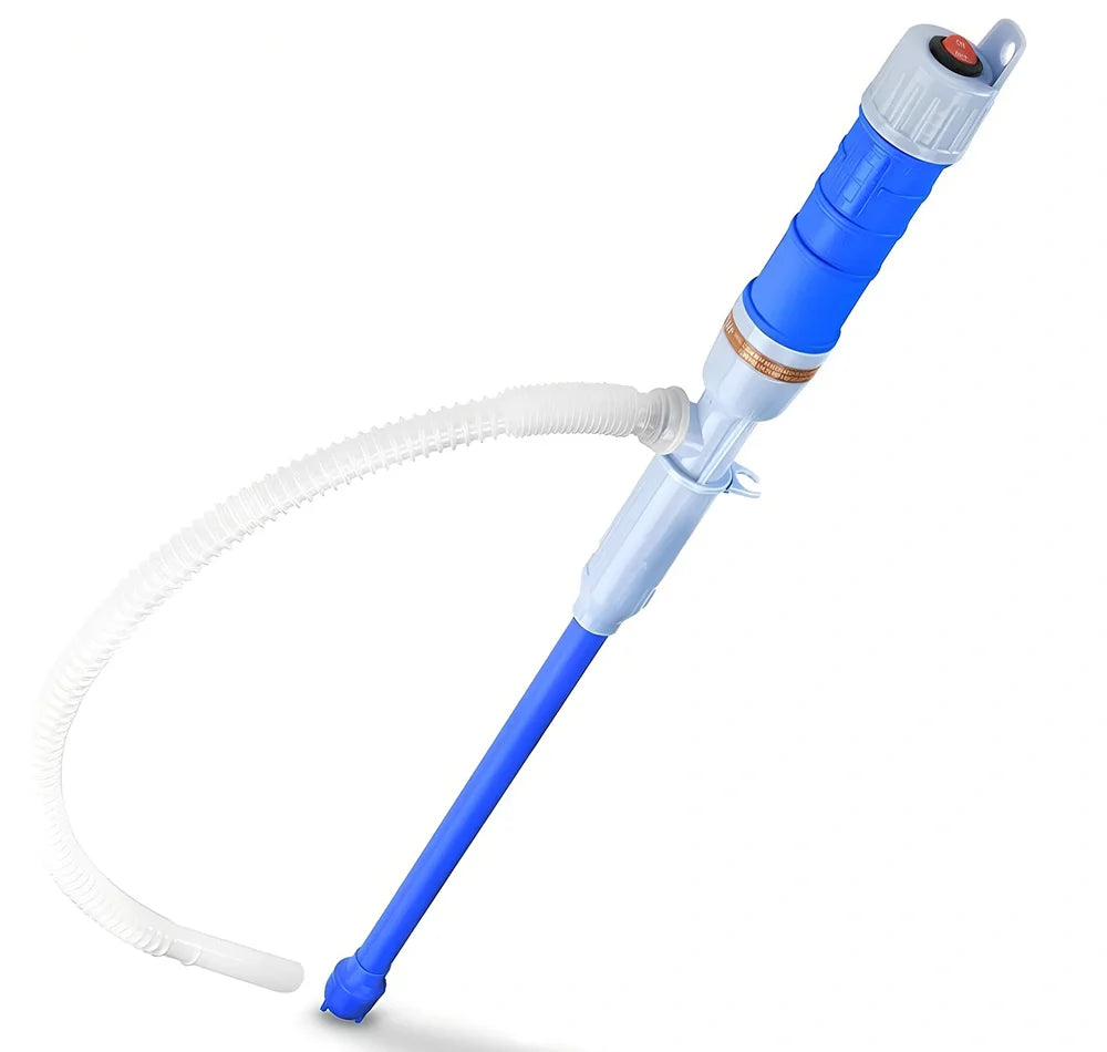 Portable electric mini plastic oil transfer pump with blue/red options and vertical shaft
