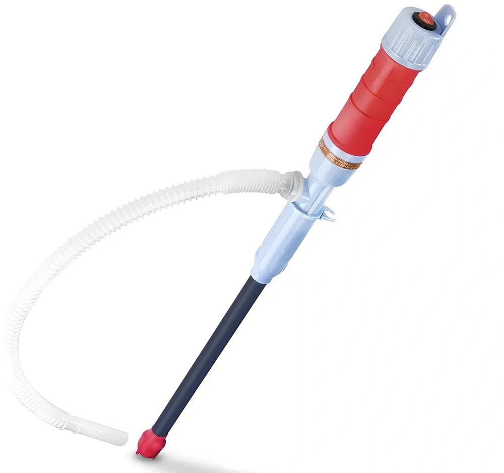 Portable electric mini plastic oil transfer pump with blue/red options and vertical shaft