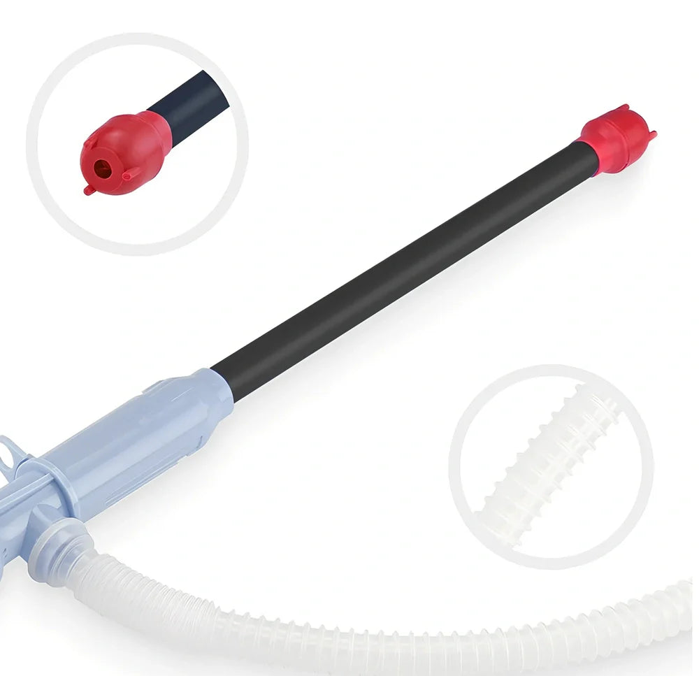 Portable electric mini plastic oil transfer pump with blue/red options and vertical shaft