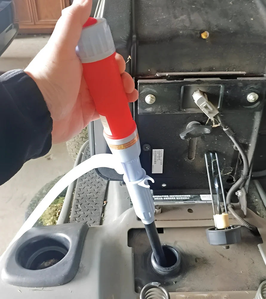 Portable electric mini plastic oil transfer pump with blue/red options and vertical shaft