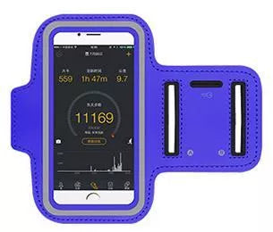 Adjustable outdoor phone arm band with full touch screen access in multiple colors