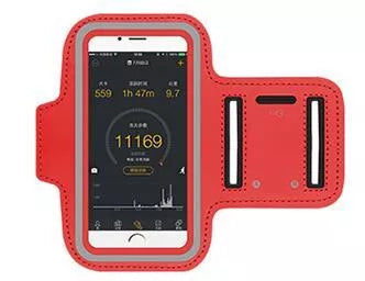 Adjustable outdoor phone arm band with full touch screen access in multiple colors