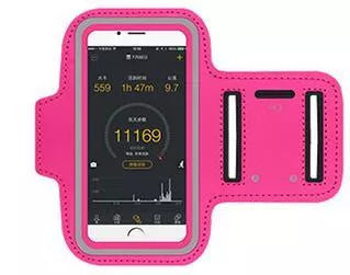 Adjustable outdoor phone arm band with full touch screen access in multiple colors