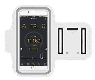 Adjustable outdoor phone arm band with full touch screen access in multiple colors